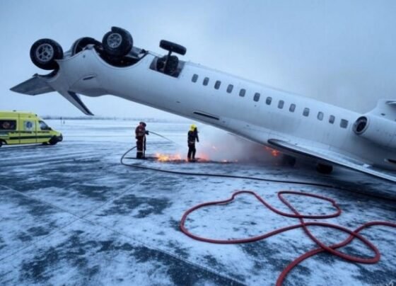 Avião da Delta Capota ao Pousar no Aeroporto de Toronto