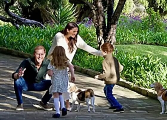 Príncipe Harry, Meghan Markle, Archie e Lilibet