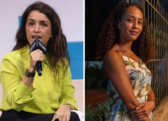 Manuela Dias e Taís Araujo como Raquel