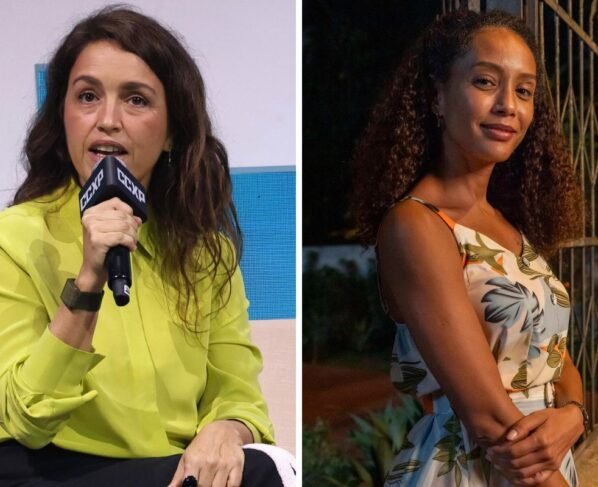 Manuela Dias e Taís Araujo como Raquel