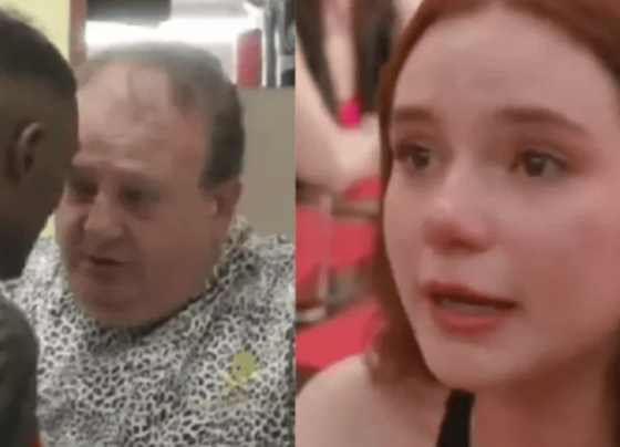 Montagem de imagem colorida de Jacquin na esquerda e mulher ofendida no programa pesadelo na cozinha, na direita