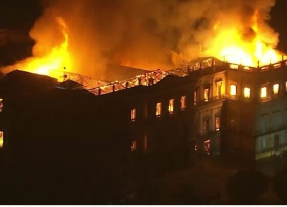 Museu Nacional em chamas, em 2018