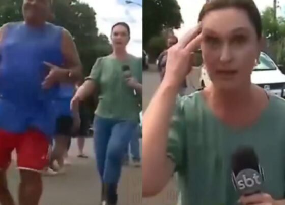 Cinegrafista do SBT cai em buraco - Metrópoles