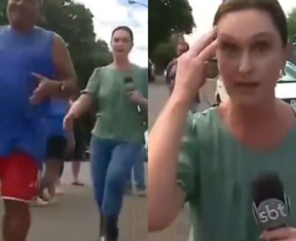 Cinegrafista do SBT cai em buraco - Metrópoles