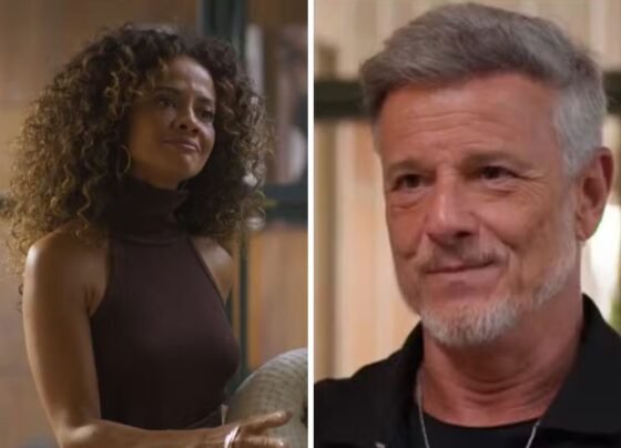 Aline Borges (Tânia) e Jaques (Marcello Novaes)