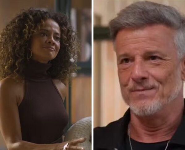 Aline Borges (Tânia) e Jaques (Marcello Novaes)