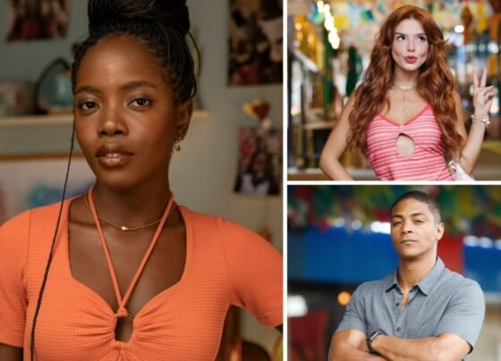 Vale Tudo - Leona (Clara Moneke) flagra beijo de Kami (Giovanna Lancellotti) e Marlon (Humberto Morais)