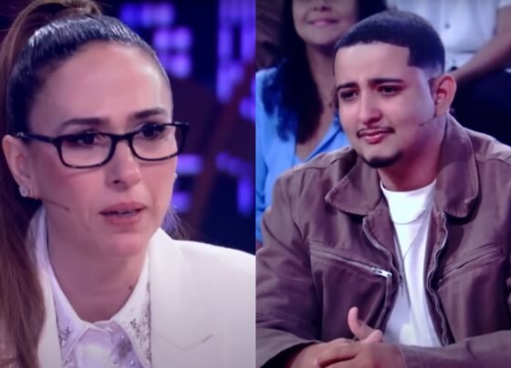 Tatá Werneck e o motoboy Lucas no Lady Night