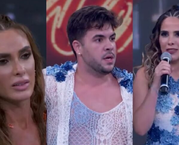 Nicole Bahls, Álvaro e Wanessa Camargo, participantes da Dança dos Famosos