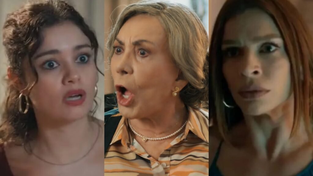Gerluce (Sophie Charlotte), Josefa (Arlete Salles) e Arminda (Grazi Massafera) de Três Graças