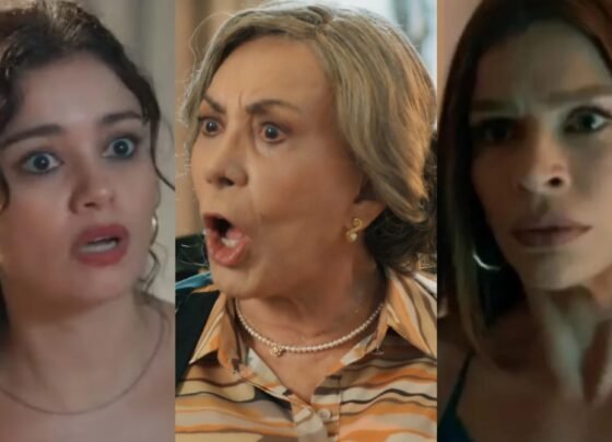 Gerluce (Sophie Charlotte), Josefa (Arlete Salles) e Arminda (Grazi Massafera) de Três Graças