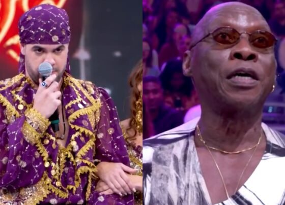 Álvaro e Zebrinha na Dança dos Famosos, do Domingão com Huck