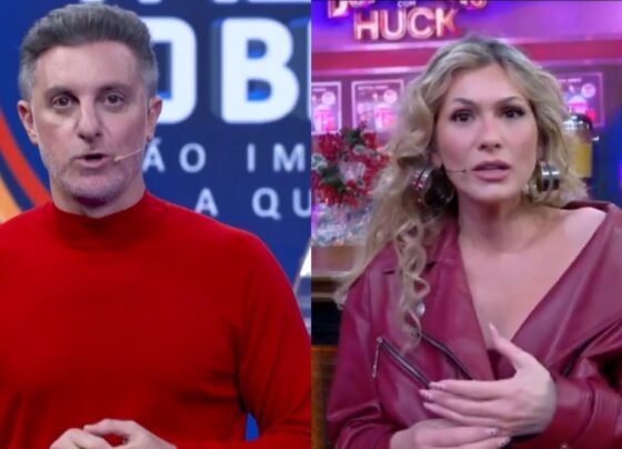 Luciano Huck e Lívia Andrade no Domingão com Huck
