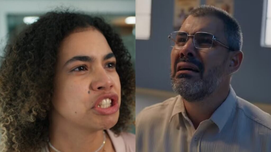 Joélly (Alana Cabral) e Jorginho (Juliano Cazarré) de Três Graças