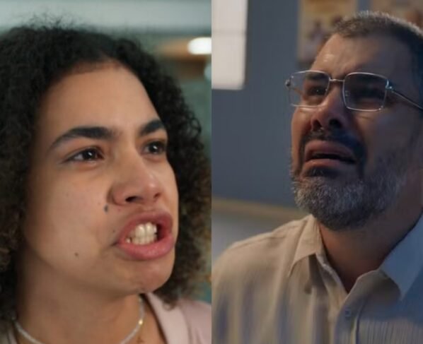 Joélly (Alana Cabral) e Jorginho (Juliano Cazarré) de Três Graças
