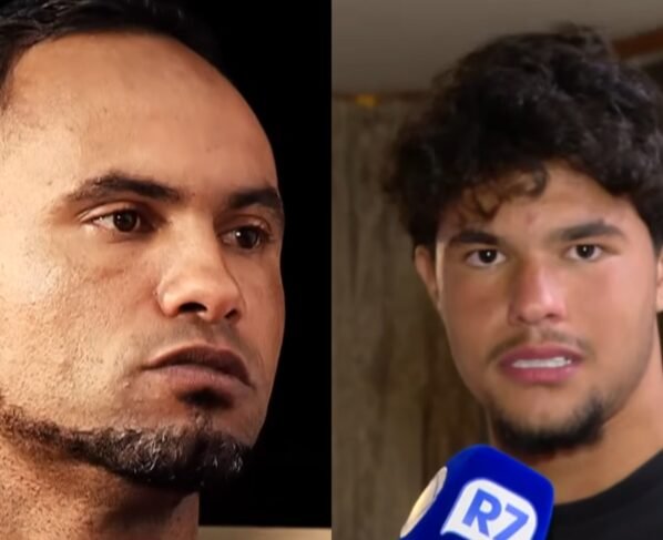 O ex-goleiro Bruno Fernandes e o filho, Bruninho