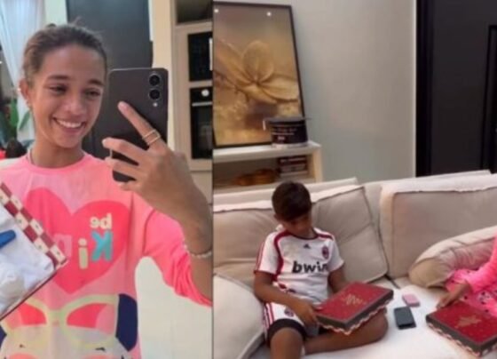 Rayssa Leal descobre que vai ganhar mais um irmão