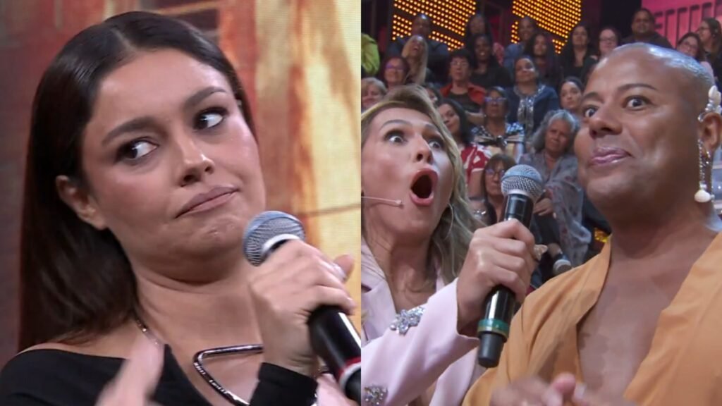 Sophie Charlotte, Lívia Andrade e participante da plateia do Domingão com Huck