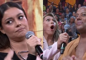 Sophie Charlotte, Lívia Andrade e participante da plateia do Domingão com Huck